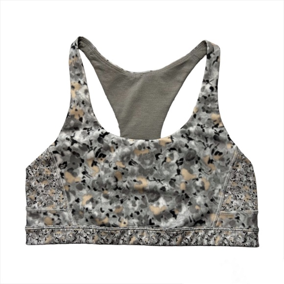 Sold- LULULEMON Top Speed Fleur Silver Spoon Sports Bra - Picture 5 of 8